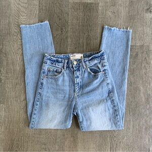 Garage Straight Leg High Waisted Light Wash Jeans